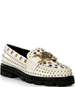 J[gWFCK[h fB[X V[Y Xb|E[t@[ U[ [t@[ Kurt Geiger London Mansion Studded Leather Loafers Bone Off-White ItzCg