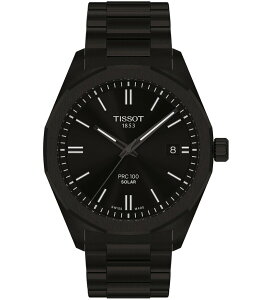 �e�B�\�b�g ���f�B�[�X �A�N�Z�T���[ �r���v T�V���c Tissot Men's PRC 100 Solar Quartz Automatic Black Tone Stainless Steel Bracelet Watch Black �u���b�N