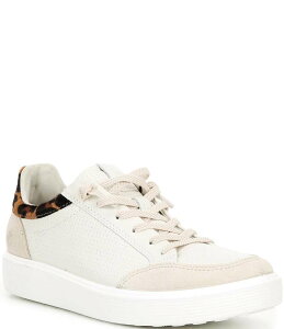 yz GR[ fB[X Xj[J[ V[Y Women's Soft 60 Leopard Perforated Leather Lace Up Sneakers Limestone