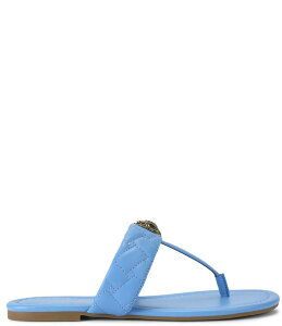 yz J[gWFCK[h fB[X T_ V[Y Kensington Quilted Leather Eagle Head T-Bar Sandals Dusty Blue