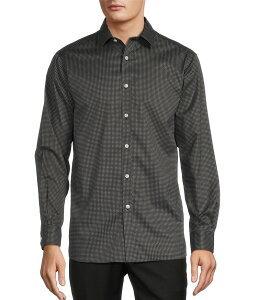 �n�[�g �V���t�i�[ �}���N�X �����Y �g�b�v�X �V���c �v�����g �R�[�g Hart Schaffner Marx State Street Essentials Long Sleeve Geo Print Coatfront Shirt Black �u���b�N