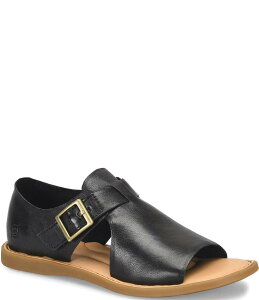�{�[�� ���f�B�[�X �V���[�Y �p���v�X ���U�[ Born Ivey Leather Open Toe Flats Black �u���b�N