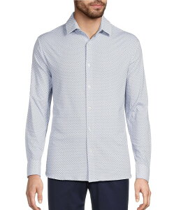 �n�[�g �V���t�i�[ �}���N�X �����Y �g�b�v�X �V���c �v�����g �R�[�g �j�b�g Hart Schaffner Marx State Street Essentials Long Sleeve Geo Print Albini Knit 4Flex Coat Front Shirt White �z���C�g