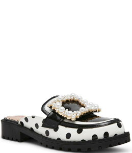 �x�b�c�B�W�����\�� ���f�B�[�X �V���[�Y �p���v�X �h�b�g�� �h�b�g ���[�t�@�[ Betsey Johnson Grayce Polka Dot Pearl Embellished Buckle Loafer Mules Polka Dot Multi �}���`�J���[