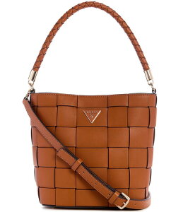 QX fB[X obO V_[obO Guess Maylee Woven Bucket Bag Caramel