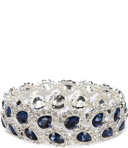 �Z�U���k ���f�B�[�X �A�N�Z�T���[ �u���X���b�g�E�o���O���E�A���N���b�g Cezanne Cluster Navette Stone Statement Strech Bracelet Silver/Montana �V���o�[
