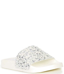 �W�����r�j ���f�B�[�X �V���[�Y �p���v�X �T���_�� Gianni Bini Fyffer Three Rhinestone and Pearl Pool Slide Sandals White �z���C�g