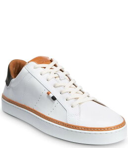 yz AGhY Y hXV[Y V[Y Men's Alpha Leather Lace-Up Sneakers White