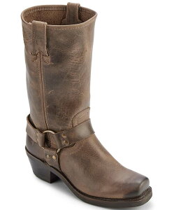 �t���C ���f�B�[�X �V���[�Y �u�[�c�E���C���u�[�c ���U�[ Frye Harness 12R Leather Square Toe Moto Boots Smoke �X���[�N
