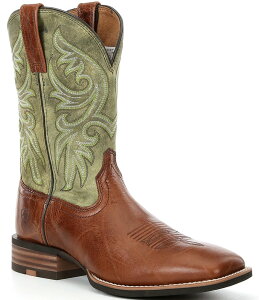 yz AAg Y u[cECu[c V[Y Men's Slingshot Western Boots Dark Tan/Easy Green