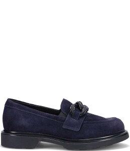 zCg fB[X V[Y Xb|E[t@[ U[ Ron White Allison Suede Chain Pillow Comfort Block Heel Loafers French Navy