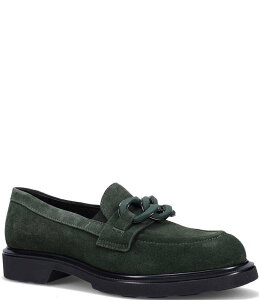 yz zCg fB[X Xb|E[t@[ V[Y Allison Suede Chain Pillow Comfort Block Heel Loafers Hunter Green