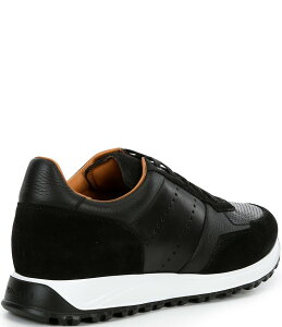 }Oi[j Y V[Y hXV[Y Xj[J[ XG[h U[ Magnanni Men's Cairo Leather and Suede Sneakers Black ubN
