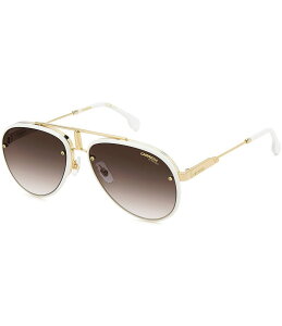 yz J[i fB[X TOXEACEFA ANZT[ Unisex Glory 58mm Aviator Sunglasses Gold Ivory