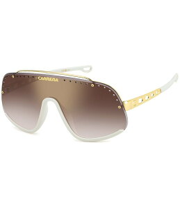 �J���[�i ���f�B�[�X �A�N�Z�T���[ �T���O���X�E�A�C�E�F�A Carrera Unisex Flaglab 16 99mm Shield Sunglasses Gold Ivory �A�C�{���[