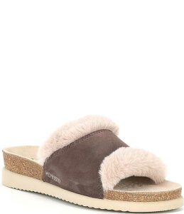 yz tBXg fB[X pvX V[Y Hemeline Velvet Leather Slides Tan