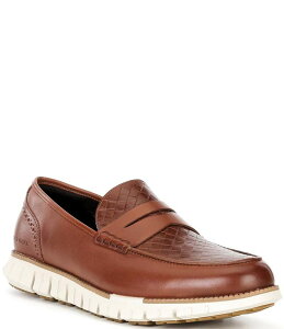 R[n[ Y V[Y Xb|E[t@[ Cole Haan Men's Zerogrand Remastered Penny Loafers Woodbury Stamped/Natural Tan/Ancient Scroll