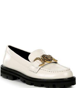 J[gWFCK[h fB[X V[Y Xb|E[t@[ U[ [t@[ Kurt Geiger London Mansion Leather Buckle Ornament Loafers Bone