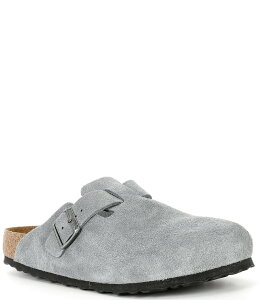 rPVgbN Y V[Y Xb|E[t@[ XG[h Birkenstock Men's Boston Suede Slip On Soft Footbed Clogs Grey O[