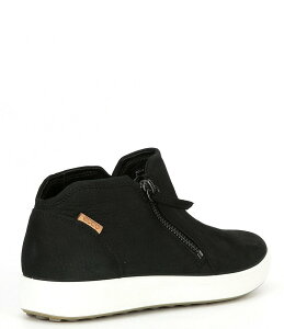 GR[ fB[X V[Y u[cECu[c Xj[J[ u[c ECCO Women's Soft 7 Nubuck Low Zip Sneaker Booties Black ubN