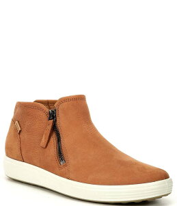 GR[ fB[X V[Y u[cECu[c Xj[J[ u[c ECCO Women's Soft 7 Nubuck Low Zip Sneaker Booties Cashmere