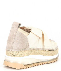 t[s[v fB[X V[Y Xj[J[ U[ Free People Chapmin Suede Bow Detail Espadrille Platform Wedge Sneakers Ivory