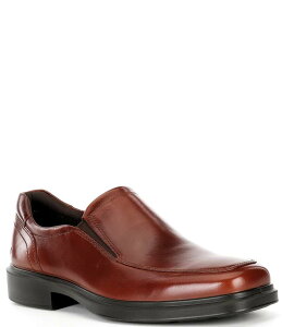 GR[ Y V[Y Xb|E[t@[ U[ Cognac ECCO Men's Helsinki 2.0 Leather Apron Toe Slip-Ons