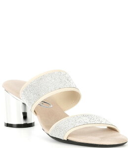 【送料無料】 オネックス レディース サンダル シューズ Hanna Rhinestone Embellished Slide Dress Sandals Beige