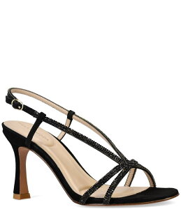 �y�����[�_ ���f�B�[�X �V���[�Y �T���_�� �g�[�� �X�G�[�h Pelle Moda Bracen Metallic Suede Rhinestone Dress Sandals Black �u���b�N