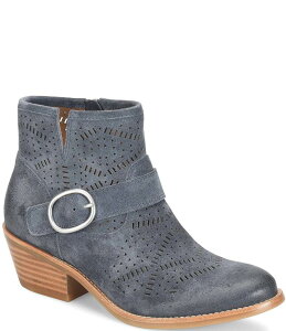 \tg fB[X V[Y u[cECu[c XG[h u[c Sofft Adriana Perforated Suede Booties Storm Blue u[