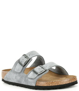 rPVgbN Y V[Y T_ XG[h Birkenstock Men's Arizona Soft Footbed Suede Double Banded Slide Sandals Basalt Gray O[
