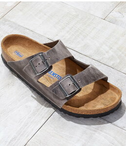 yz rPVgbN Y T_ V[Y Men's Arizona Oiled Leather Soft Footbed Slide Sandals Iron Grey