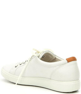 �G�R�[ ���f�B�[�X �V���[�Y �X�j�[�J�[ ���[�X ���U�[ ECCO Women's Soft VII Leather Lace-Up Sneakers White �z���C�g