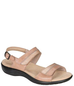 �T�X ���f�B�[�X �V���[�Y �T���_�� ���U�[ �q�[�� SAS Nudu Two-Toned Leather Heel Strap Sandals Dawn
