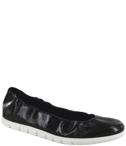 �T�X ���f�B�[�X �V���[�Y �p���v�X ���U�[ SAS Radiant Leather Ballerina Slip-Ons Carbon