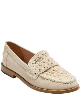 WbNW[X fB[X V[Y Xb|E[t@[ XG[h [t@[ Jack Rogers Dale Suede Crochet Loafers Natural