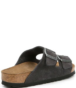 rPVgbN fB[X V[Y pvX T_ xxbg XG[h Birkenstock Women's Arizona Soft Footbed Velvet Suede Slide Sandals Gray O[