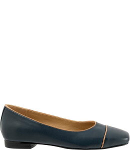 �g���b�^�[�Y ���f�B�[�X �V���[�Y �p���v�X ���U�[ Trotters Harbor Leather Square Toe Flats Navy/Tan �l�C�r�[