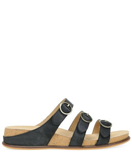 �_���X�R ���f�B�[�X �V���[�Y �T���_�� ���U�[ Dansko Campbell Leather Slide Sandals Black Burnished Nappa �u���b�N