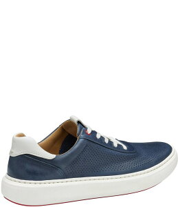 WXgAh}[tB[ Y V[Y hXV[Y Xj[J[ U[ Johnston & Murphy Men's Anders Perforated Leather U-Throat Sneakers Navy/White zCg