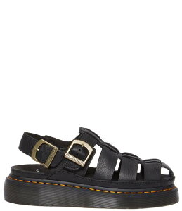 hN^[}[` fB[X V[Y T_ vbgtH[ U[ Dr. Martens Women's Wrenlie Grizzly Leather Fisherman Platform Sandals Black ubN