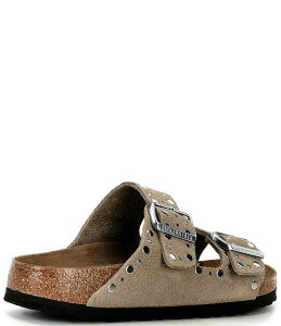 rPVgbN fB[X V[Y pvX T_ XG[h Birkenstock Arizona Suede Rivet Detail Double Banded Slide Sandals Taupe g[v