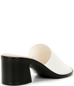 yz IlbNX fB[X T_ V[Y Rebecca Iridescent Fabric Banded Block Heel Slip-On Sandals White