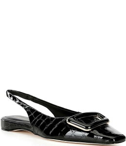 �A���g�j�I �����[�j ���f�B�[�X �V���[�Y �p���v�X ���U�[ Antonio Melani Marlow Crocodile Embossed Patent Leather Slingback Flats Black �u���b�N