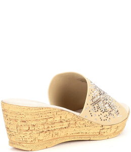 IlbNX fB[X V[Y T_ Onex Joline Slip-On Embellished Wedge Sandals Beige x[W