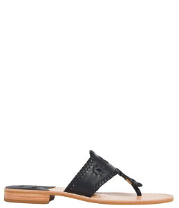 yz WbNW[X fB[X T_ V[Y Jacks Leather Flat Thong Sandals Black/Black