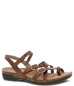 �_���X�R ���f�B�[�X �V���[�Y �p���v�X �T���_�� ���U�[ Dansko Roslyn Burnished Leather Strappy Toe Loop Sandals Tan �^��