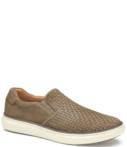 WXgAh}[tB[ Y V[Y Xb|E[t@[ Xj[J[ Johnston & Murphy Mens McGuffey 2 Woven Nubuck Slip On Sneakers Taupe g[v
