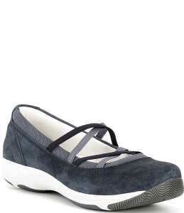 �_���X�R ���f�B�[�X �V���[�Y �X�j�[�J�[ �X�G�[�h Dansko Harper Suede Crossover Elastic Banded Slip On Mary Jane Sneakers Navy �l�C�r�[