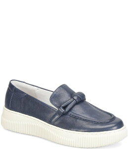 \tg fB[X V[Y Xb|E[t@[ vbgtH[ Xj[J[ U[ [t@[ Sofft Foster Leather Knot Strap Slip On Platform Loafer Sneakers Sky Navy lCr[